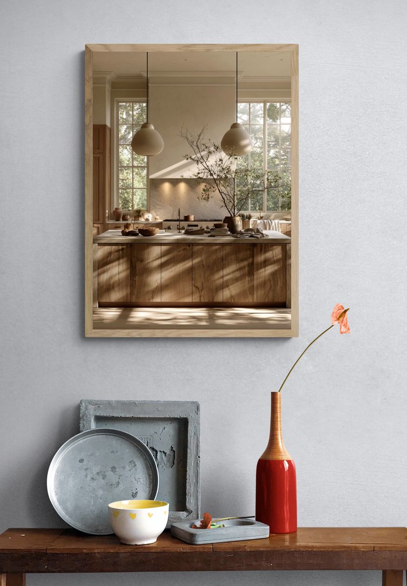 Sunlit Neutral Kitchen Interior Print. — room view 3