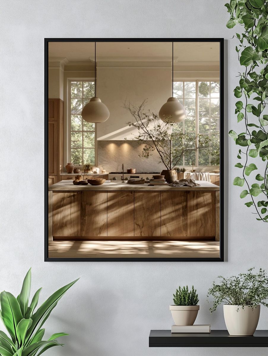 Sunlit Neutral Kitchen Interior Print. — room view 4