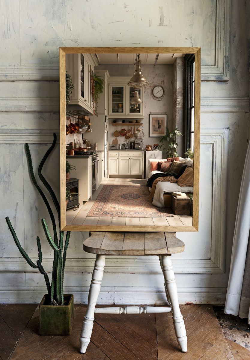 Cozy Industrial Kitchen Interior Poster. room preview