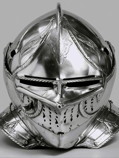 Medieval Knight Helmet Photography Poster.