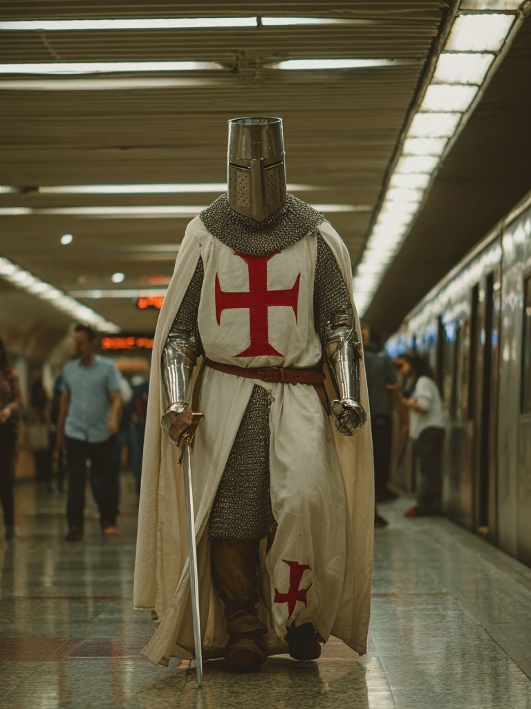 Knight in Subway Photography Poster. poster — photography art