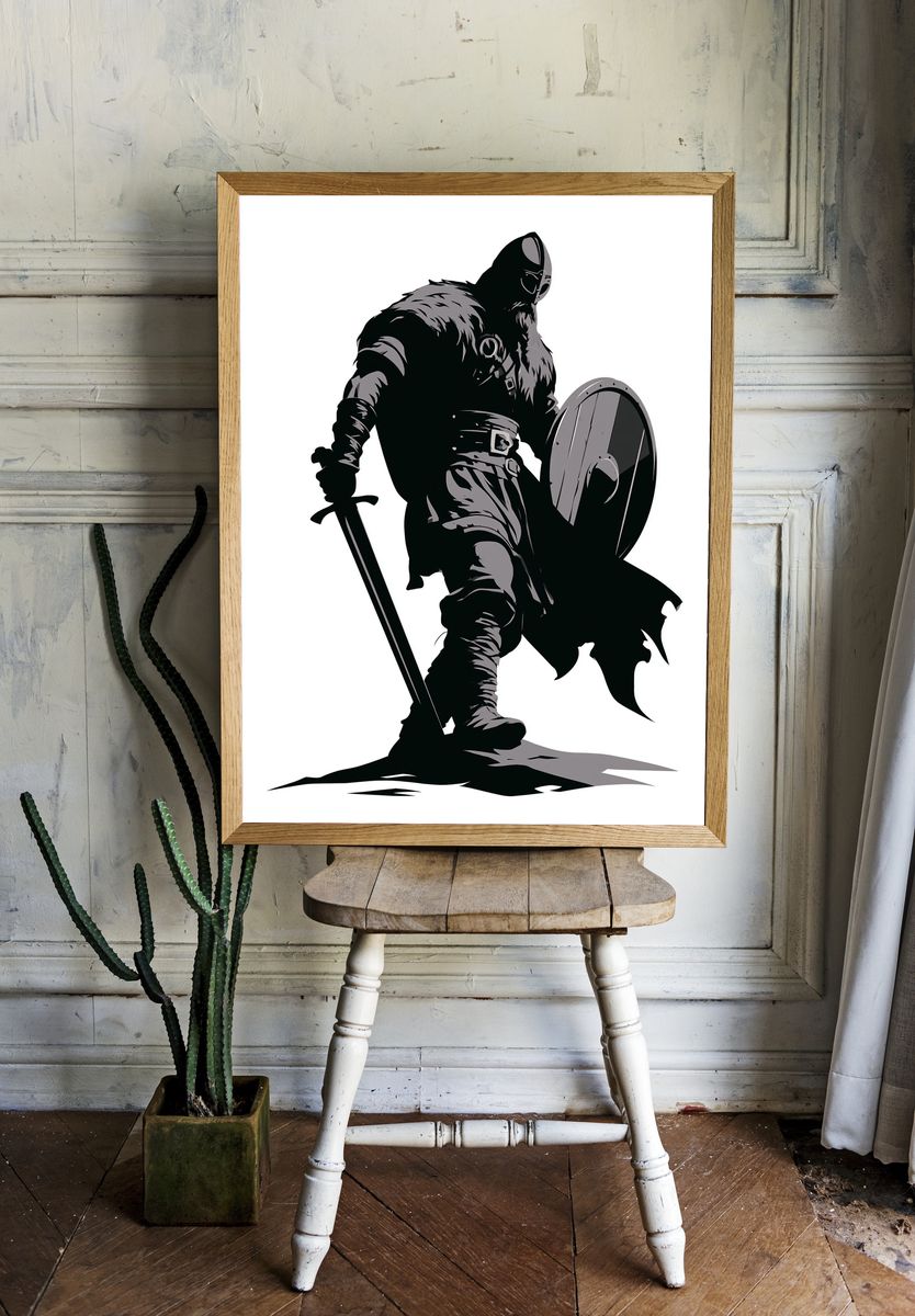 Armored Knight Illustration Poster. room preview