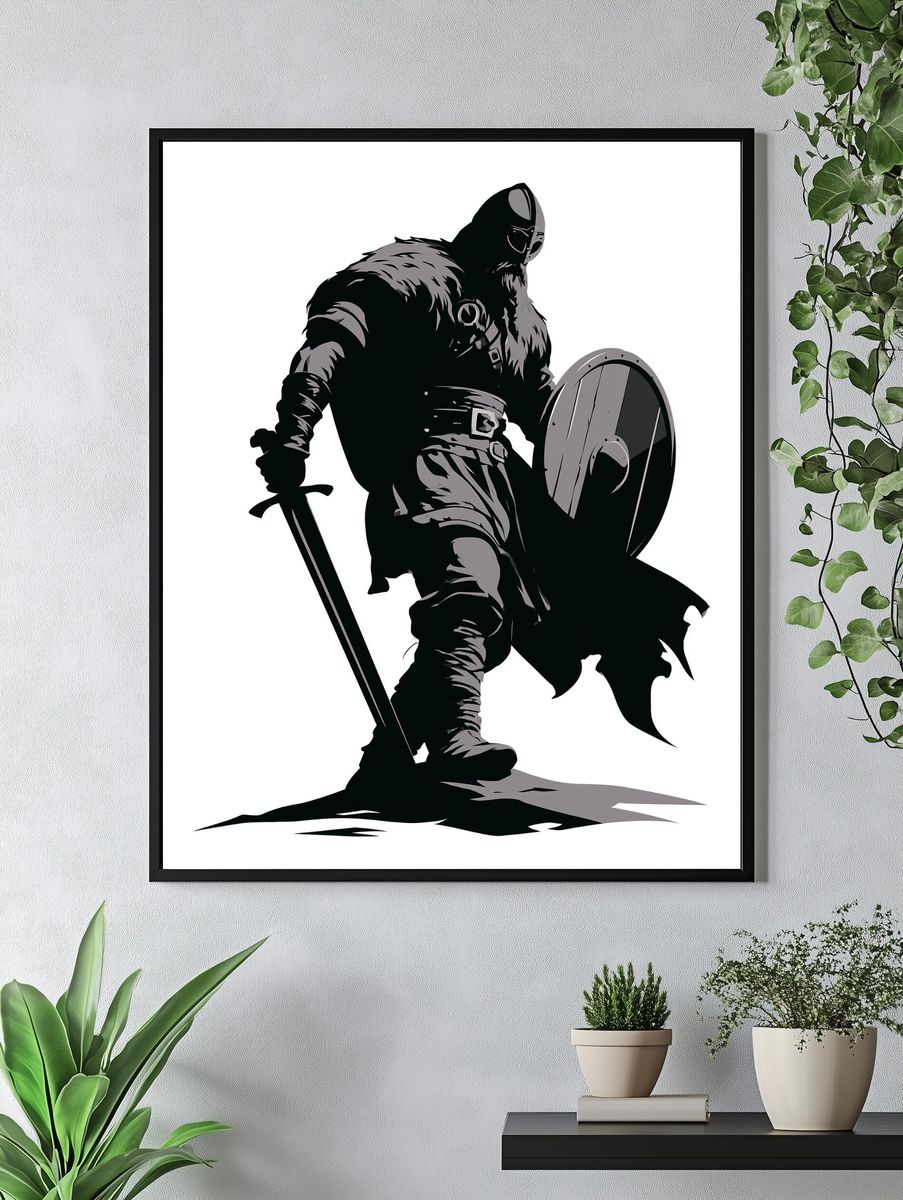 Armored Knight Illustration Poster. — room view 4