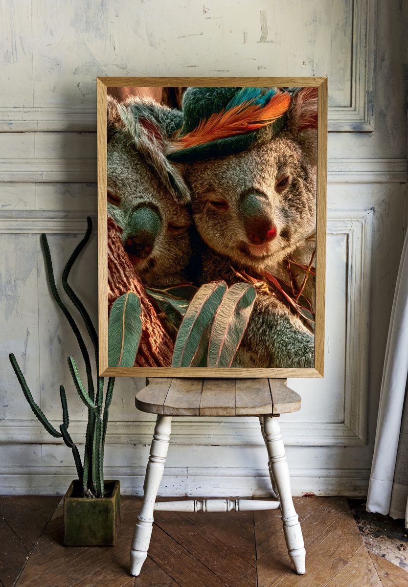 Koala Family Illustration Poster. — room view 1