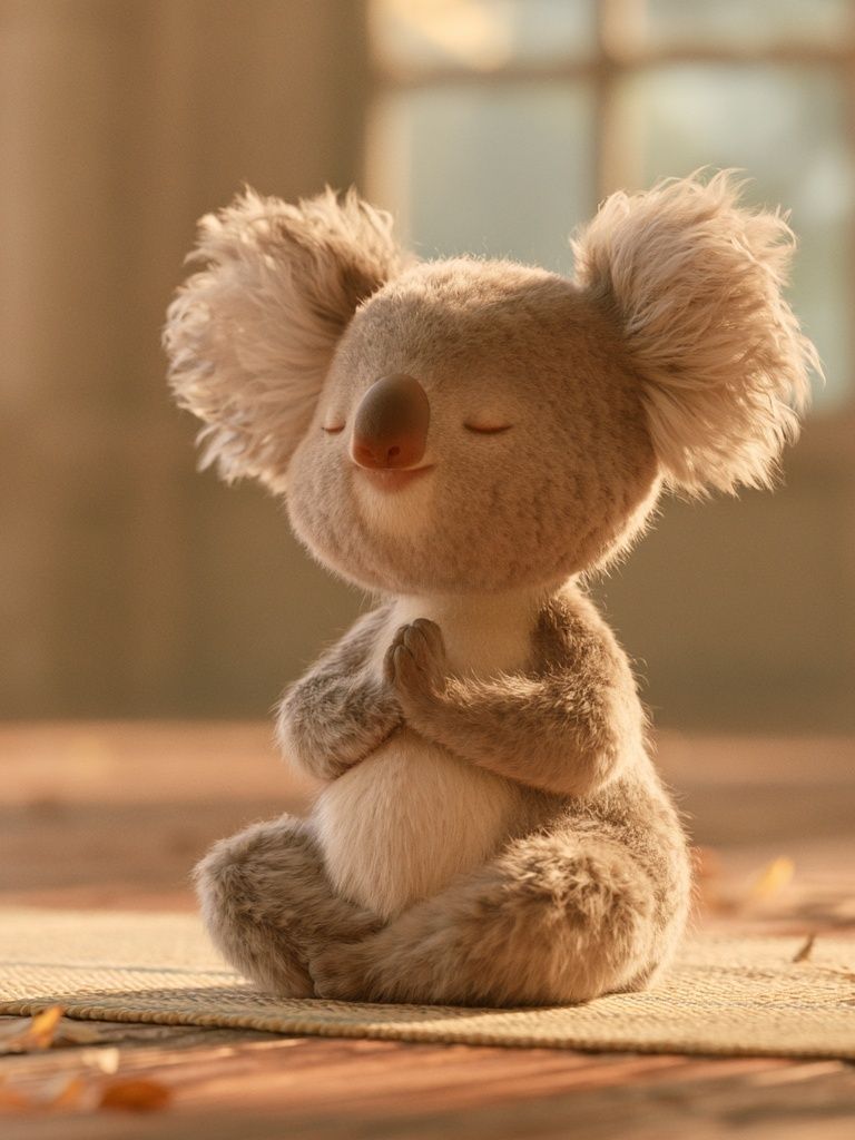 Meditating Koala Nursery Print. poster detail