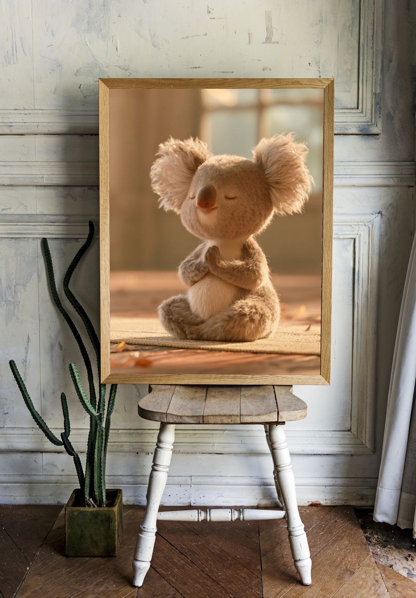 Meditating Koala Nursery Print. — room view 1