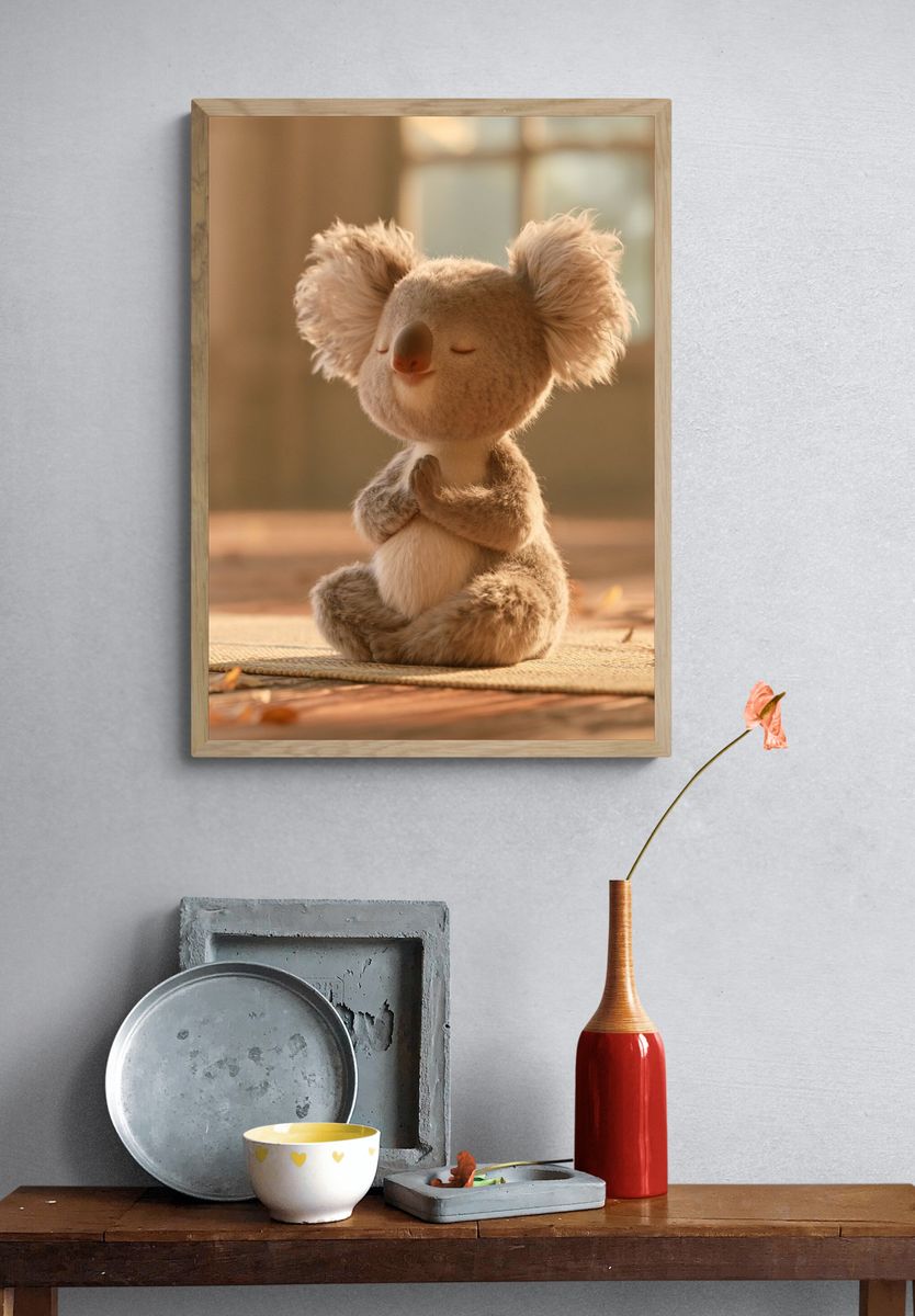 Meditating Koala Nursery Print. — room view 3