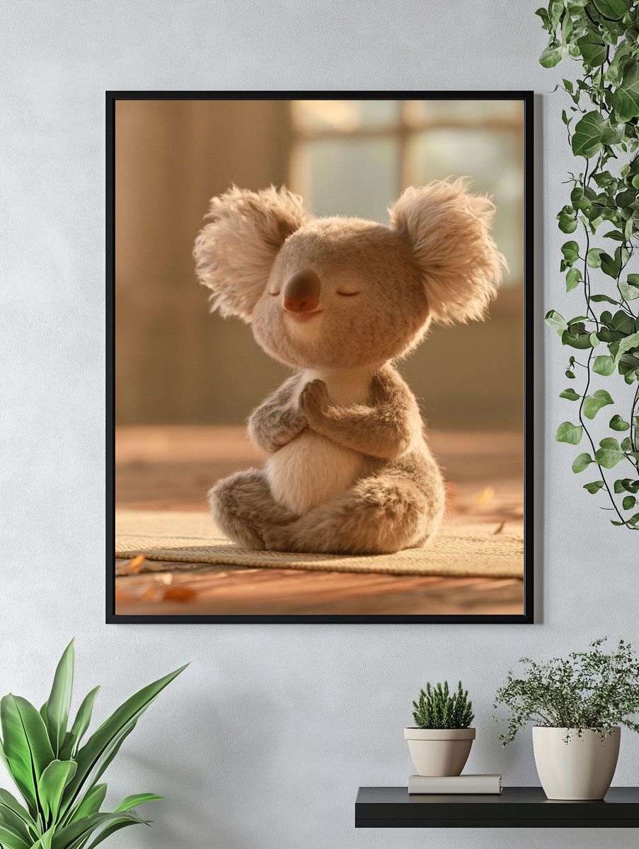 Meditating Koala Nursery Print. — room view 4