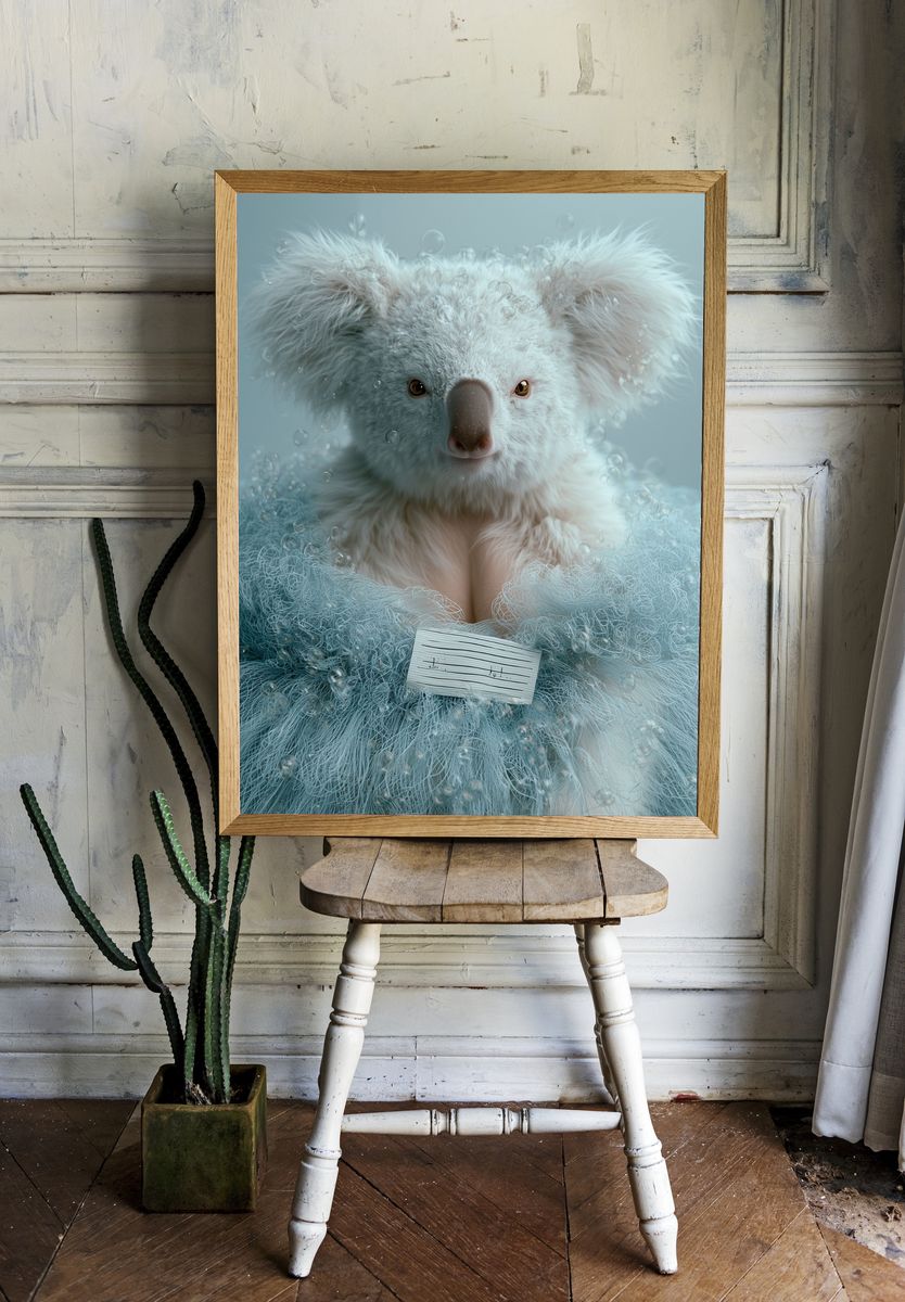 Dreamy Koala Portrait Print. — room view 1