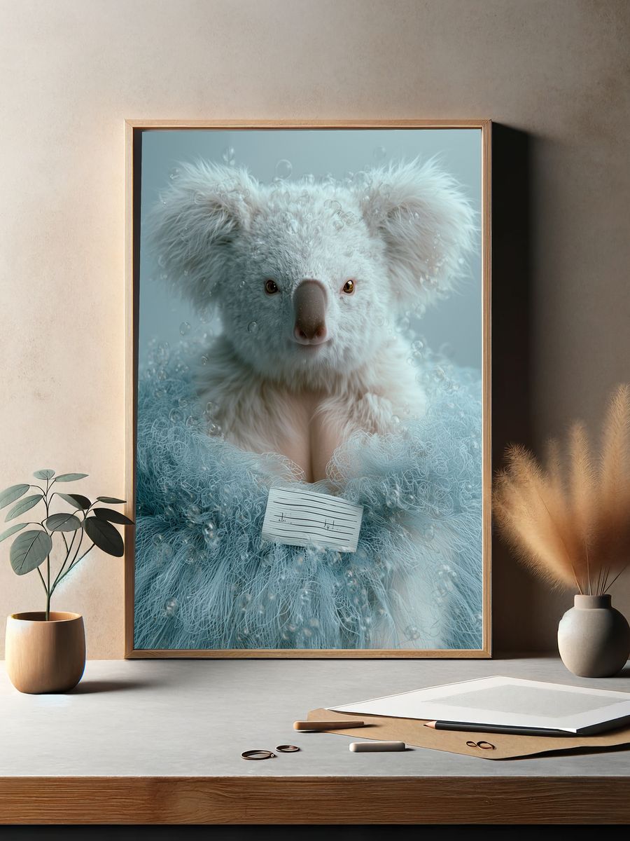 Dreamy Koala Portrait Print. — room view 2