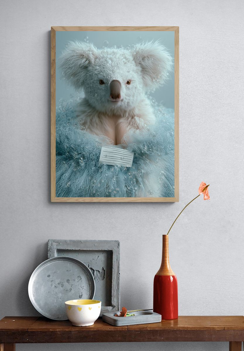 Dreamy Koala Portrait Print. — room view 3