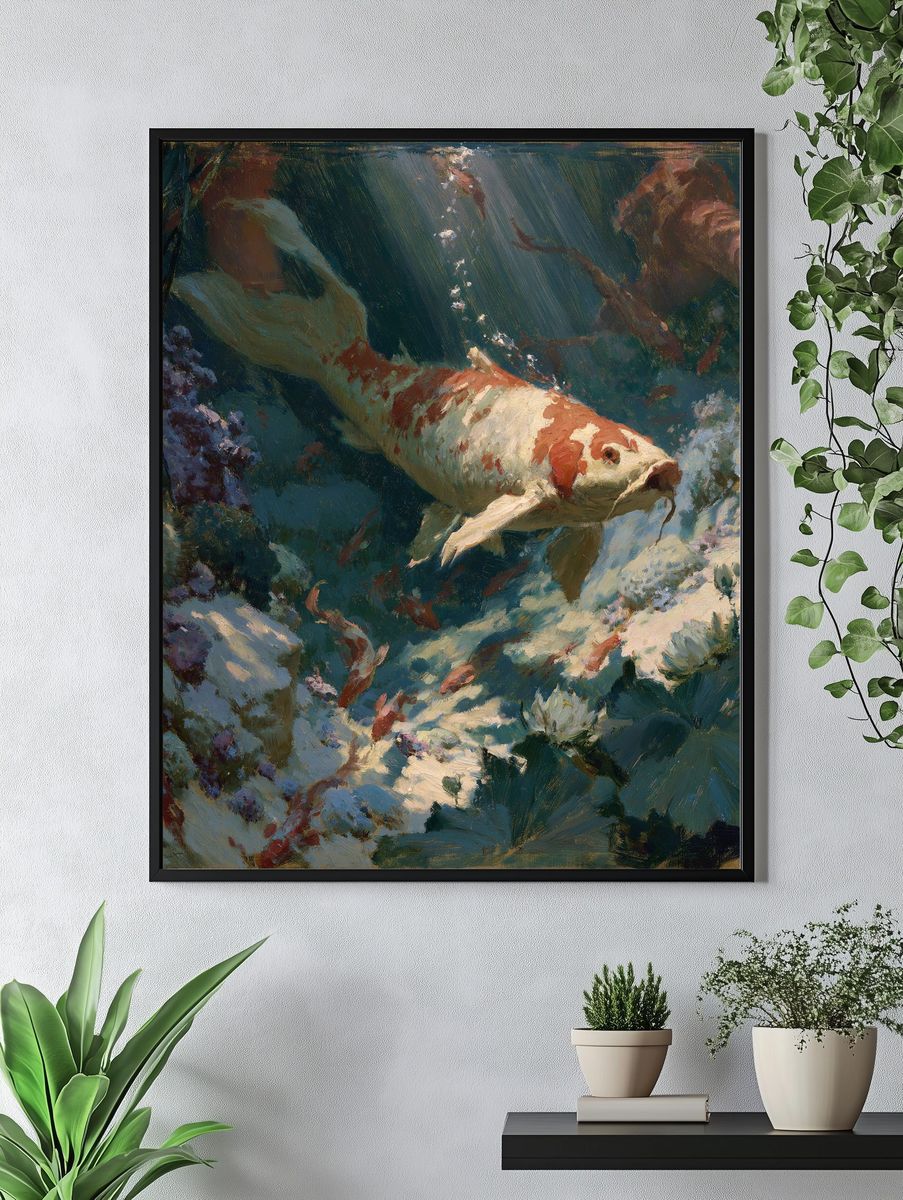 Koi Fish Underwater Fine-Art Print. — room view 4