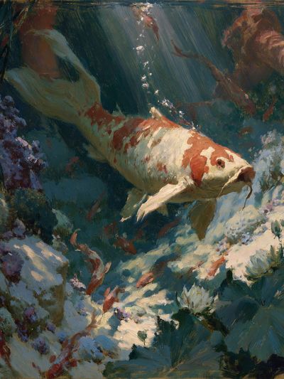 Koi Fish Underwater Fine-Art Print. poster
