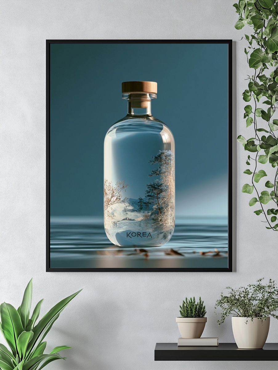 Korea Glass Bottle Photography Poster. — room view 4