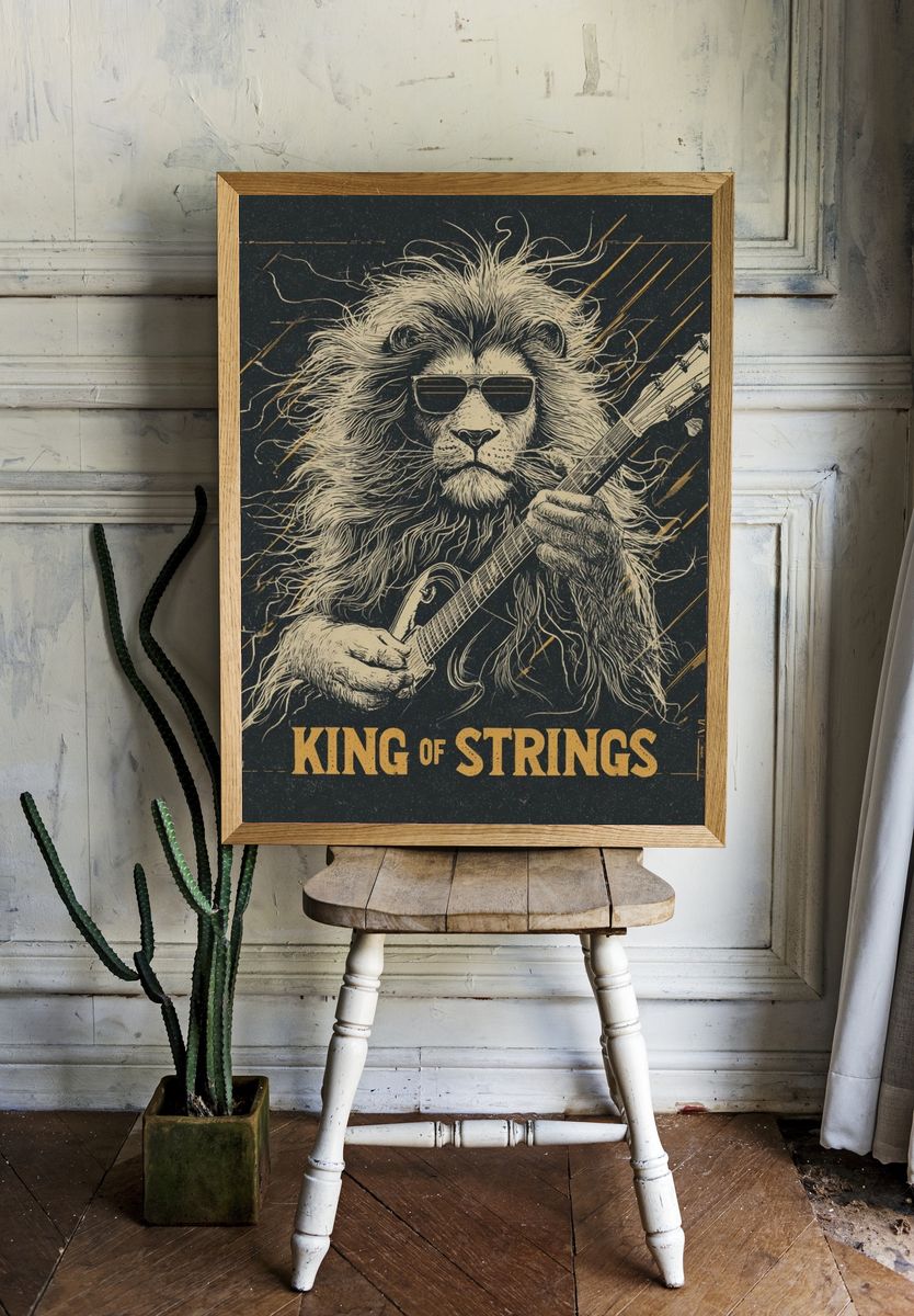 King of Strings — Illustration Print. room preview
