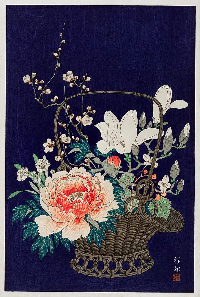 Bamboo flower basket (1932) Ohara. poster — fine-art art