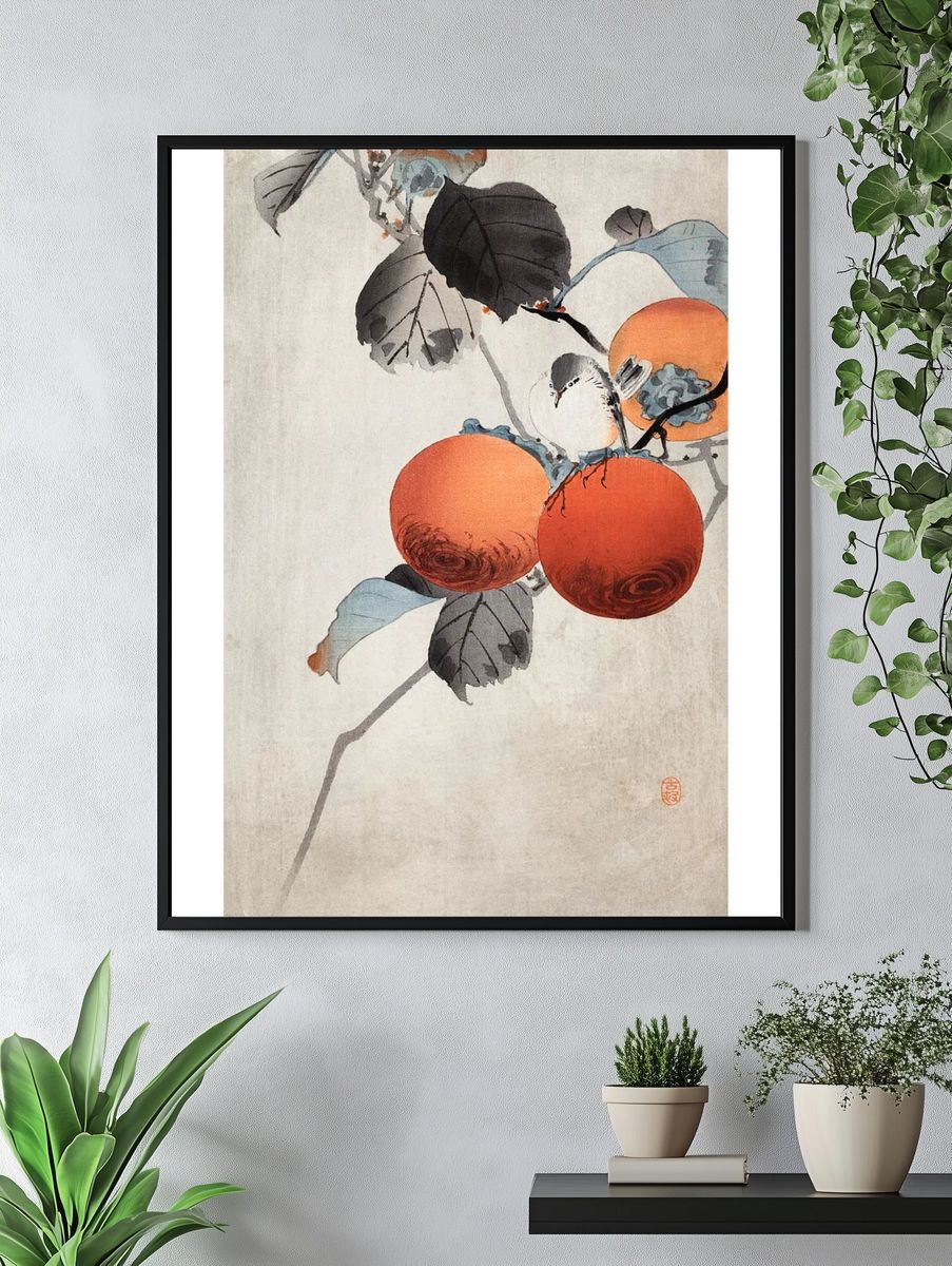 Nuthatcher atop Persimmons (ca. 1910). — room view 4