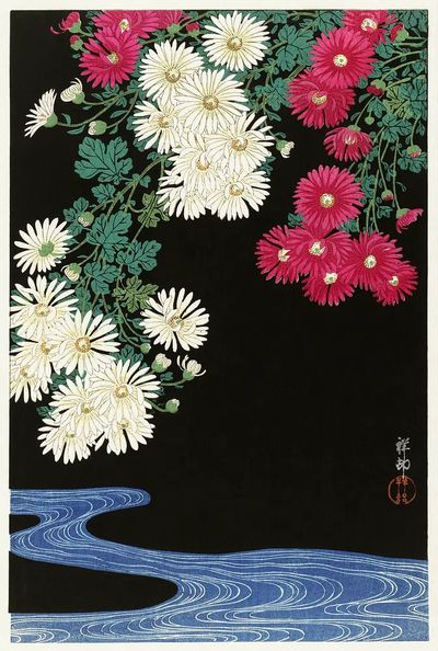 Chrysanthemums (1925-1936) Ohara Koson (1877-1945). poster