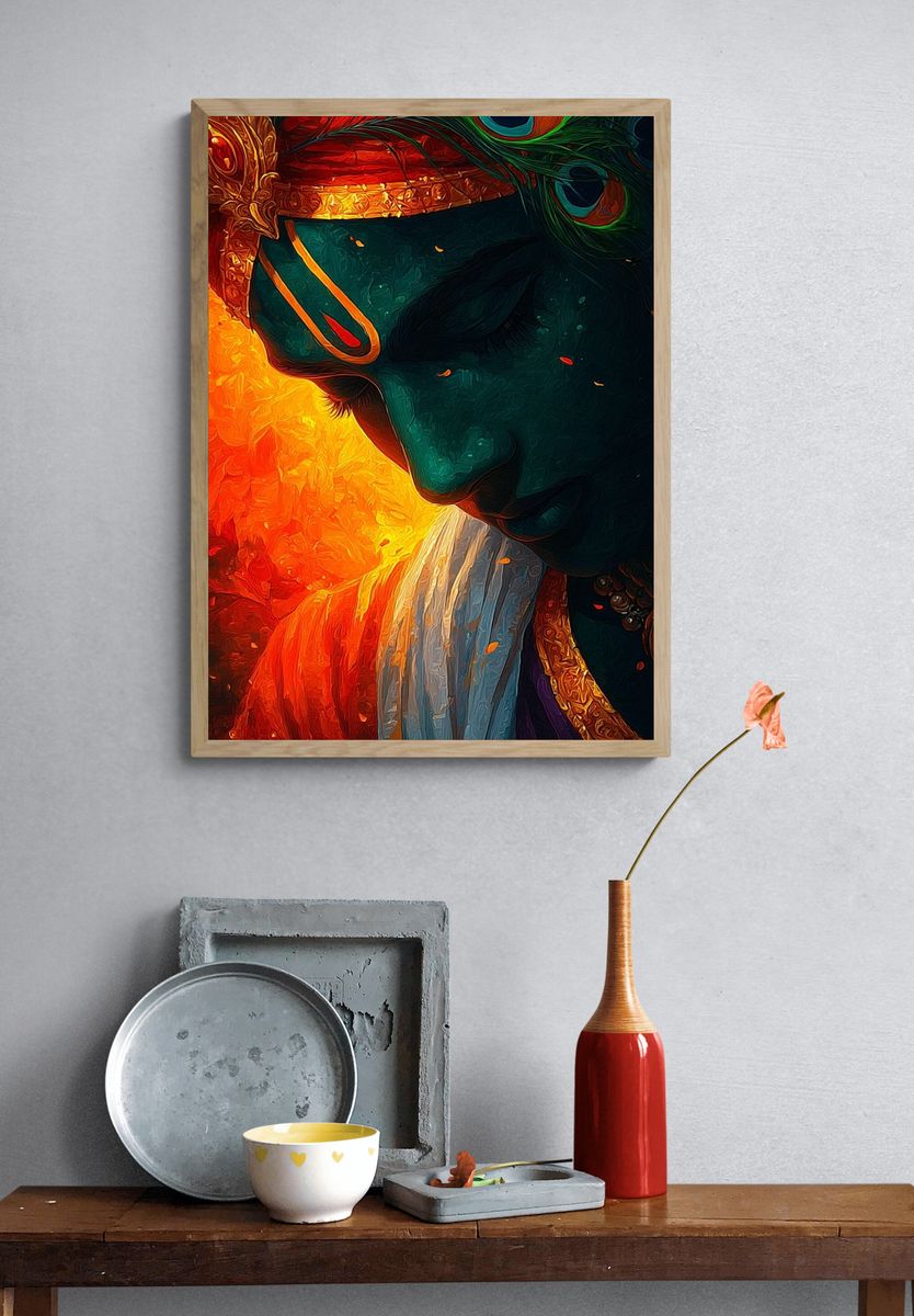 Divine Krishna — Fine Art Print. — room view 3