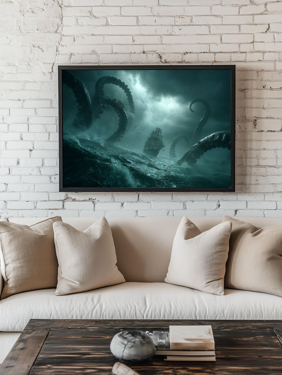 Kraken Storm Sea Poster room preview