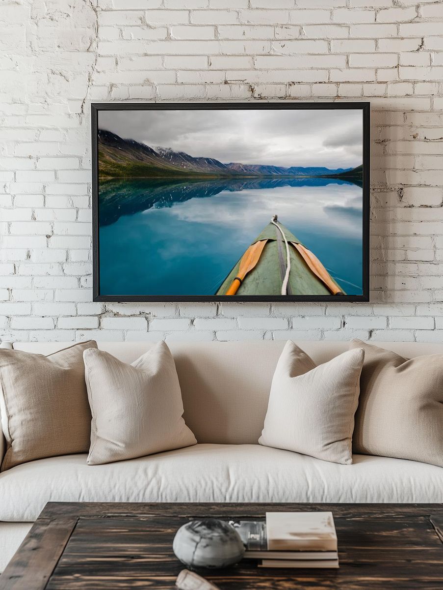 Kayaking on a Serene Lake Poster. — room view 1