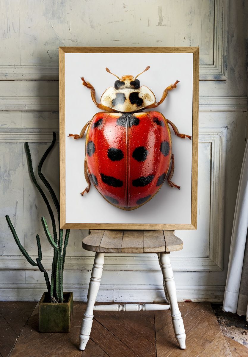 Ladybug Macro Photography Poster. — room view 1