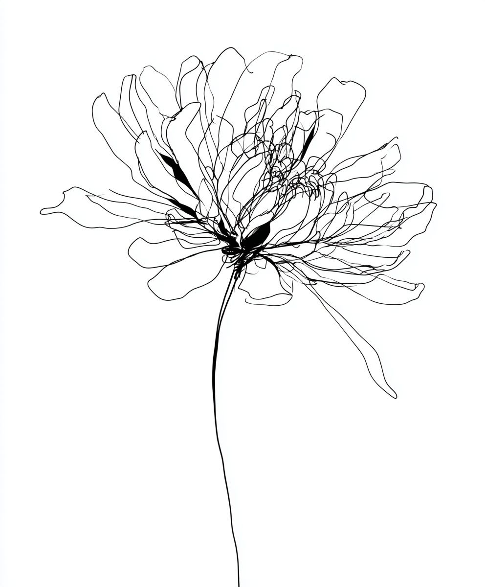 Line Art Flower Poster. poster detail