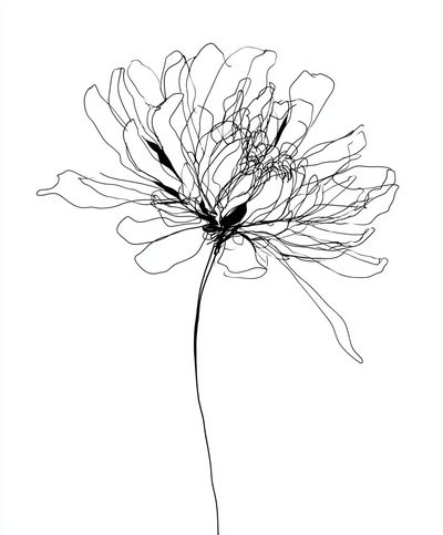 Line Art Flower Poster