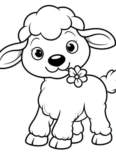 Cute Lamb Cartoon Print. poster