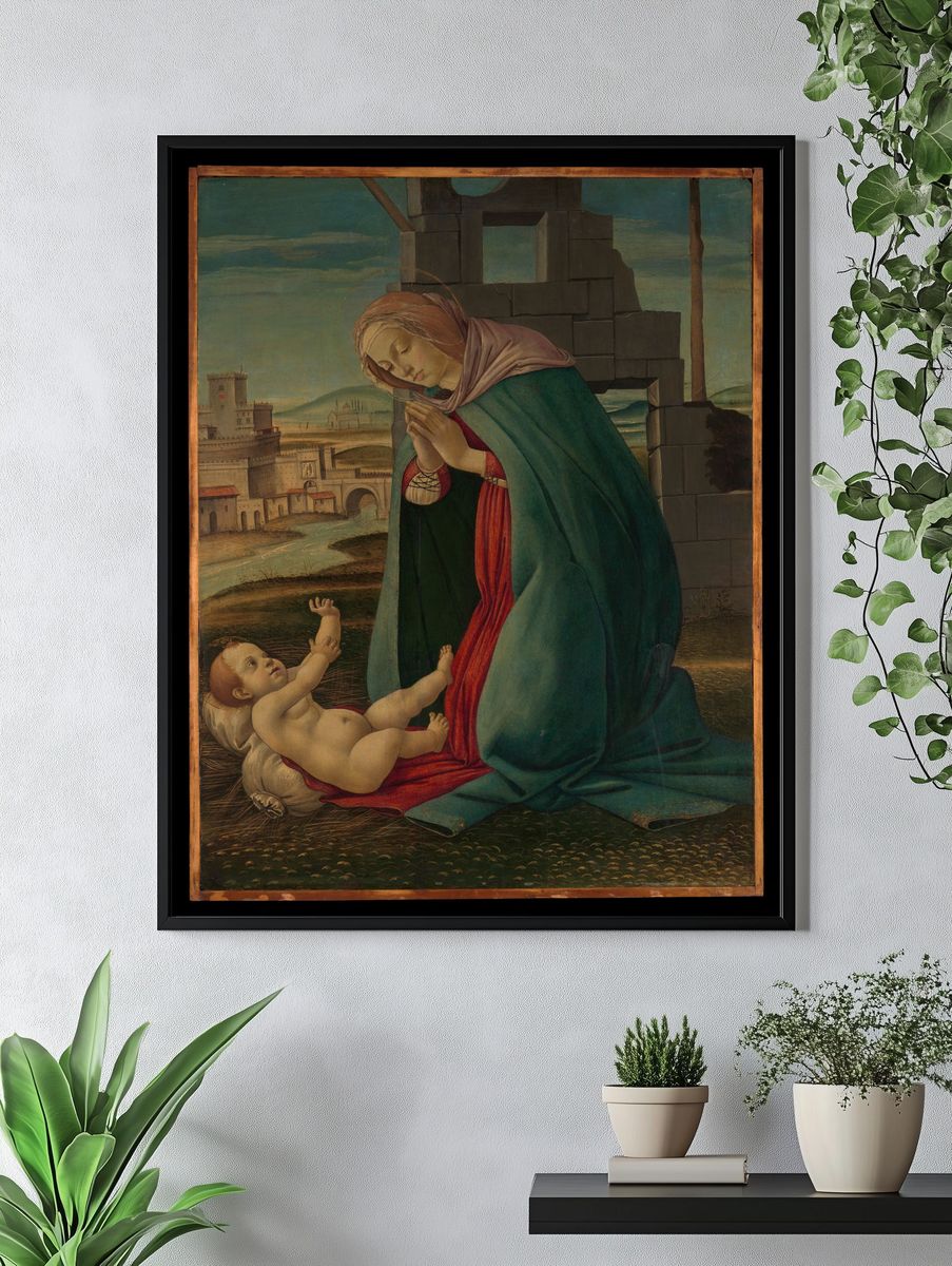 Madonna Adoring the Child by Botticelli (Alessandro di Mariano Filipepi) — Art Print. — room view 4