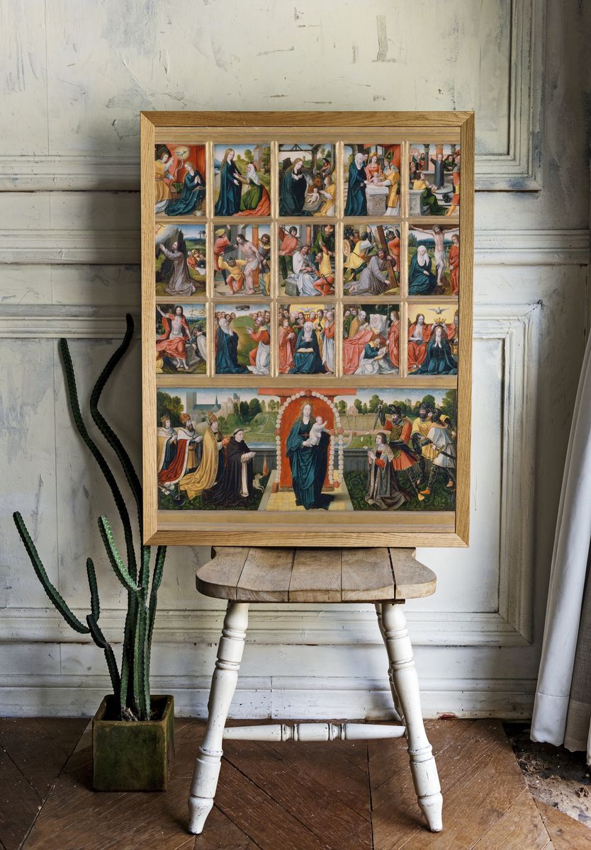 The Fifteen Mysteries and the Virgin of the Rosary by Netherlandish (Brussels) Painter — Art Print. — room view 1