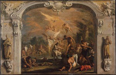 The Baptism of Christ by Sebastiano Ricci — Art Print. poster print