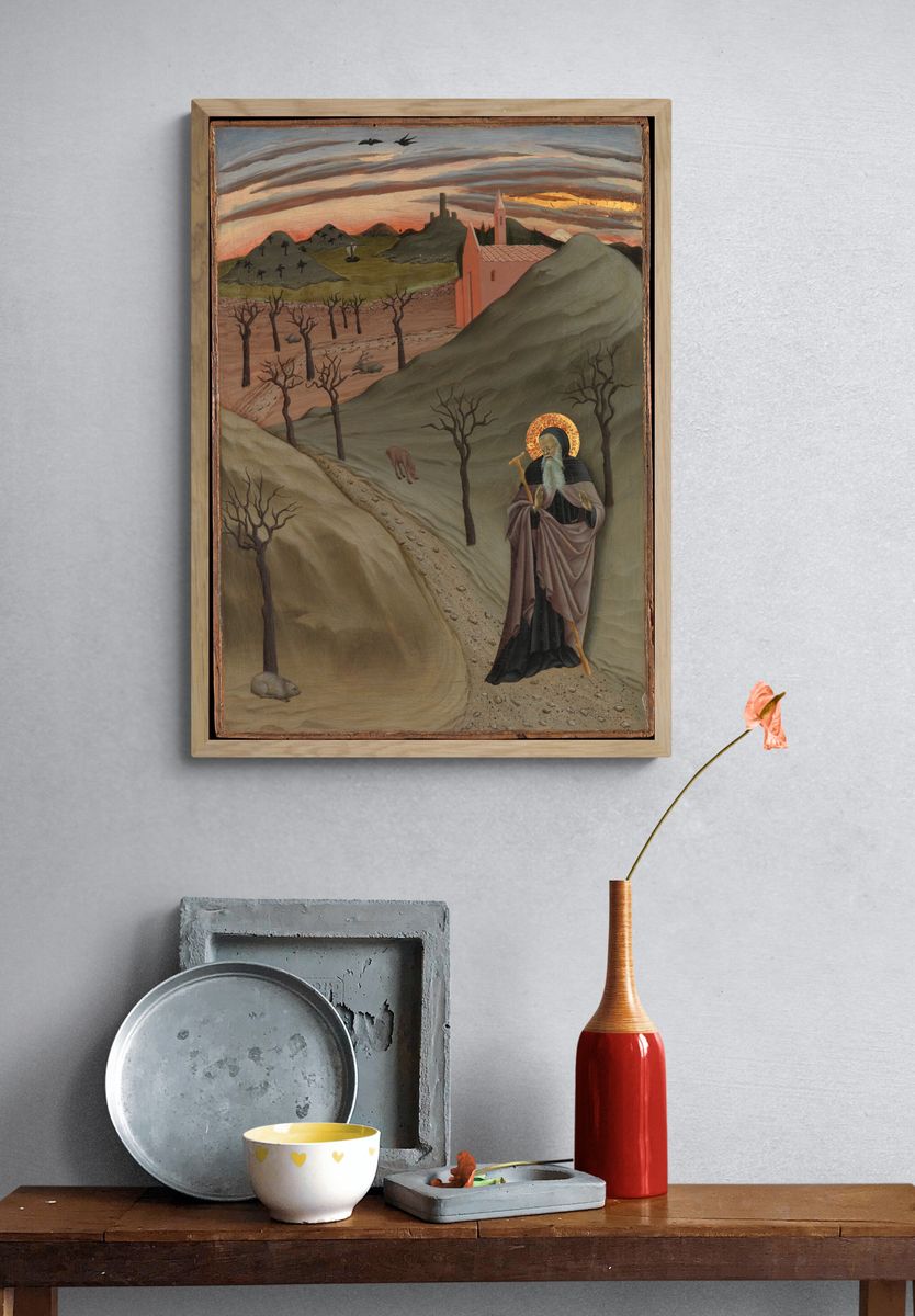 Saint Anthony the Abbot in the Wilderness by Sano di Pietro (Ansano di Pietro di Mencio) — Art Print. — room view 3