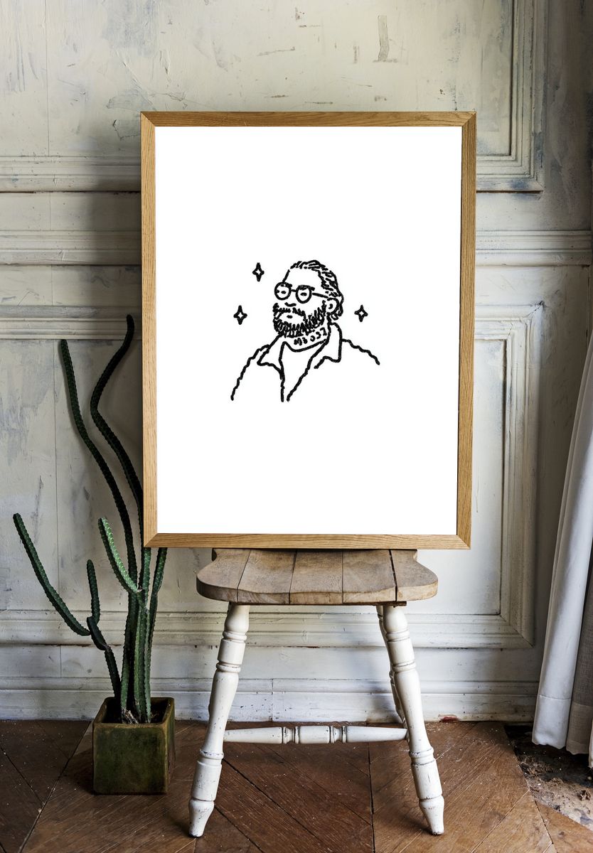 Stylish Man — Line Art Print room preview