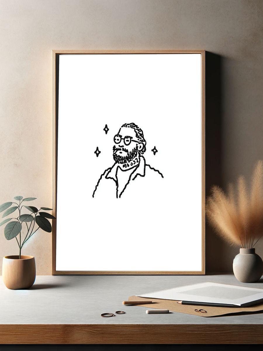 Stylish Man — Line Art Print. — room view 2