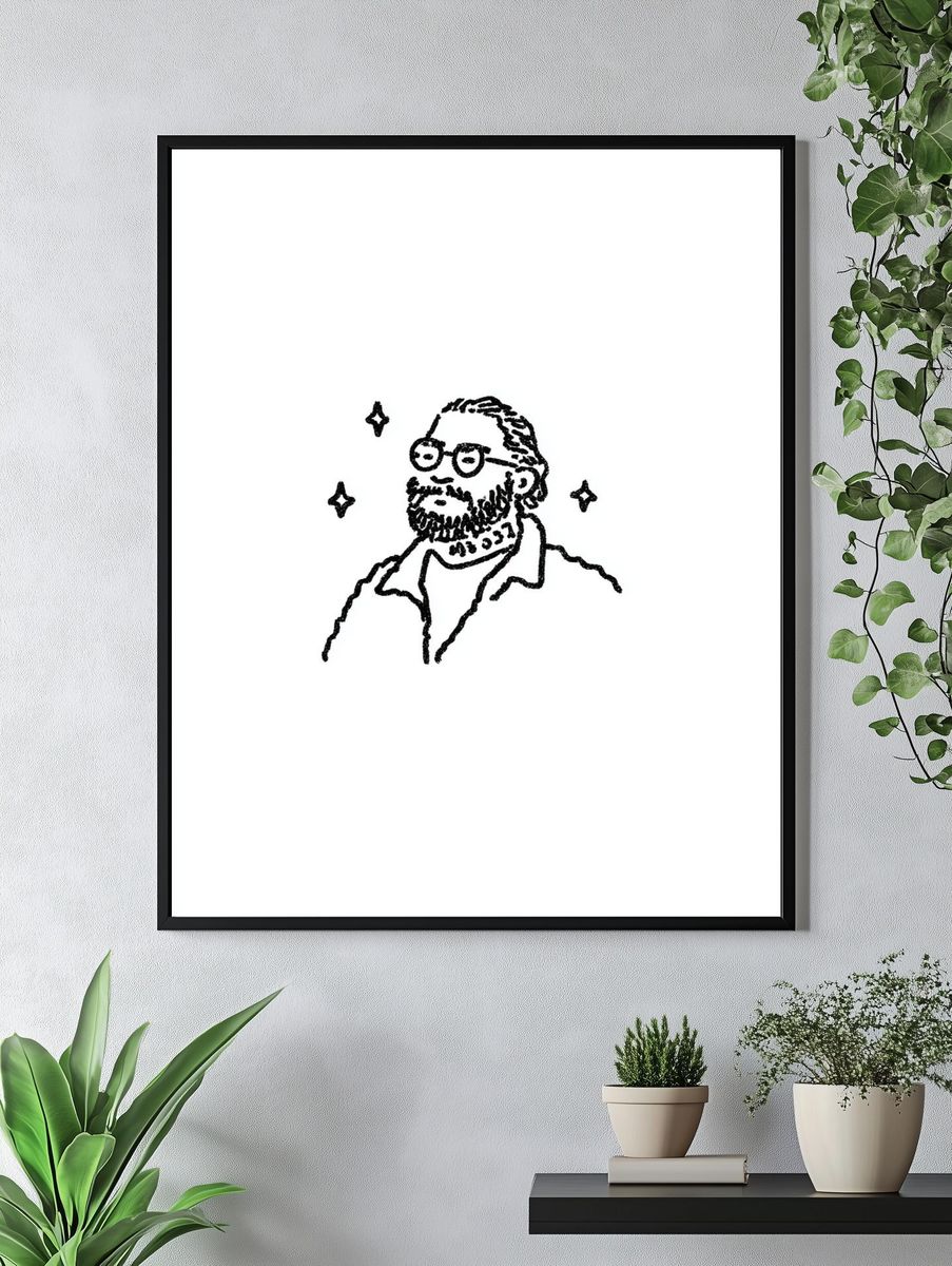 Stylish Man — Line Art Print. — room view 4
