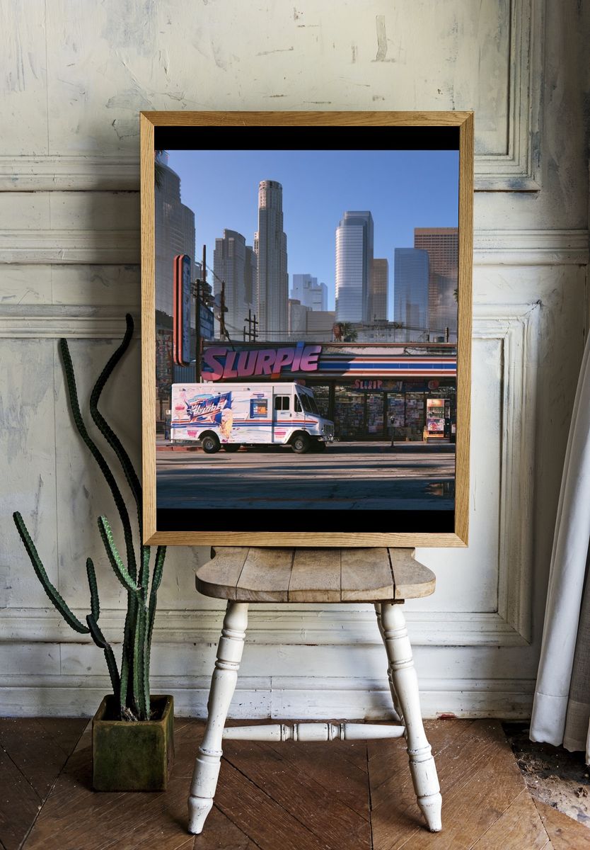 Los Angeles Street Scene Photography Poster. room preview
