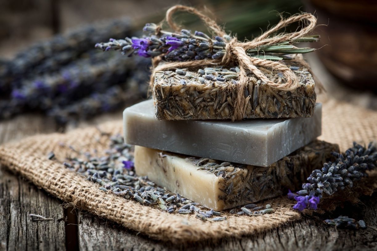 Lavender Soap Still Life Poster. poster detail