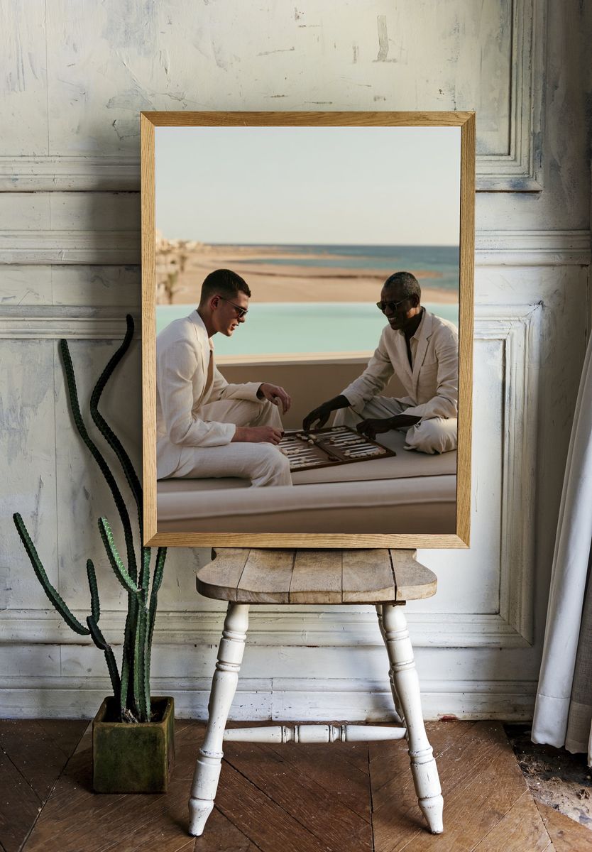 Luxury Backgammon by the Sea Poster. — room view 1