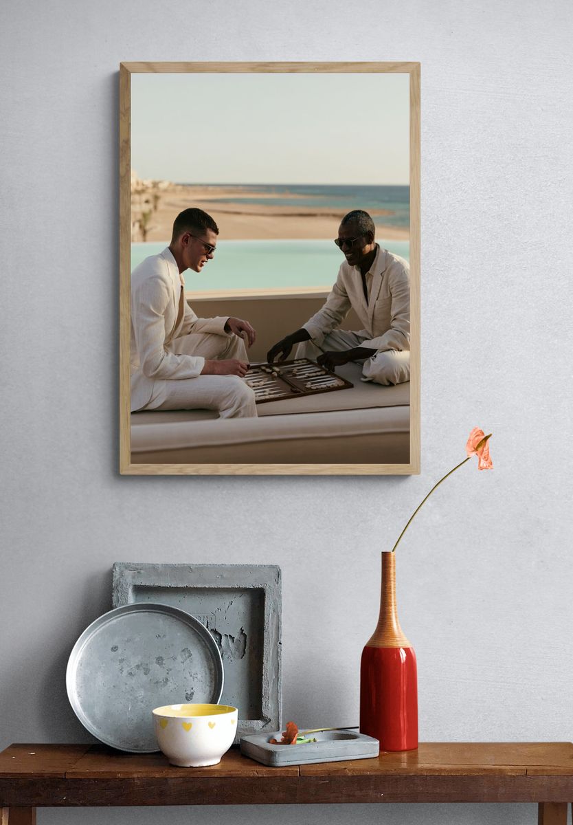 Luxury Backgammon by the Sea Poster. — room view 3