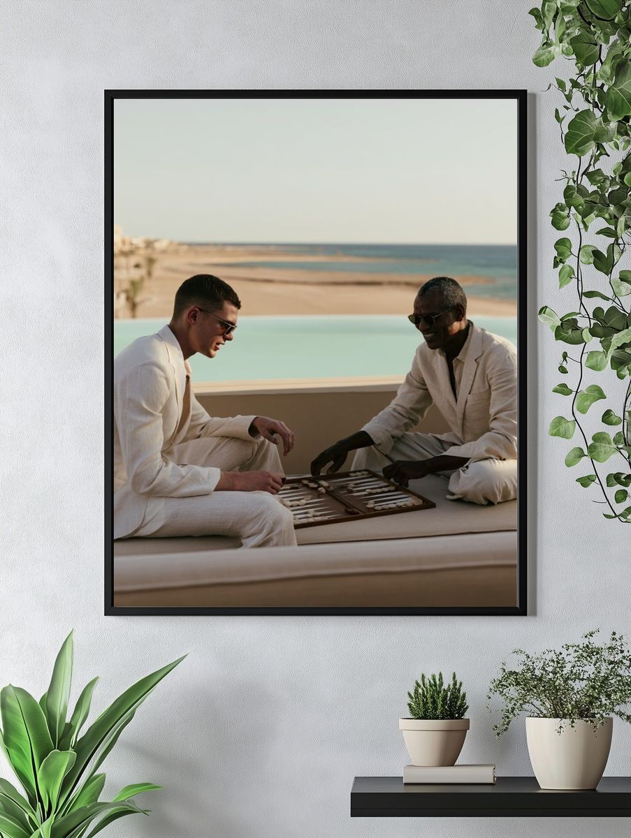 Luxury Backgammon by the Sea Poster. — room view 4