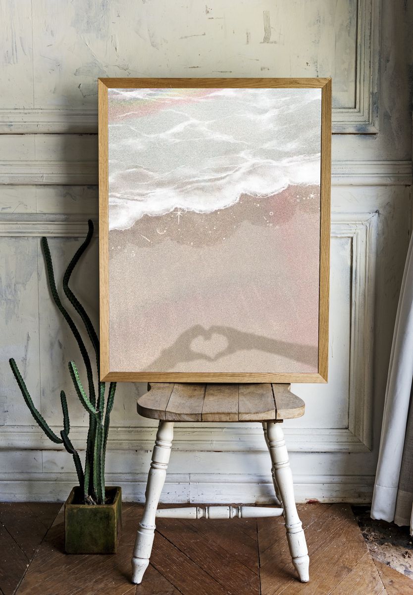 Love by the Ocean — Minimalist Print. — room view 1