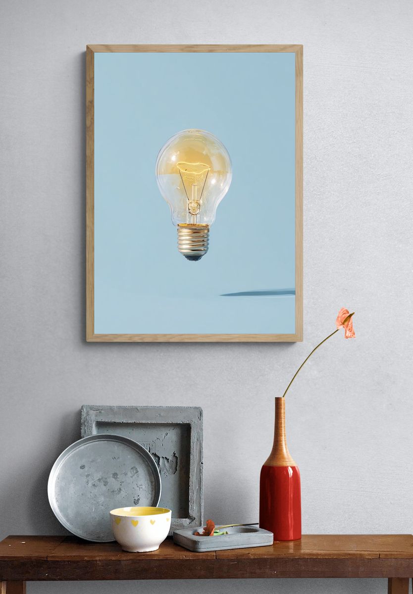 Light Bulb — Minimalist Print. — room view 3
