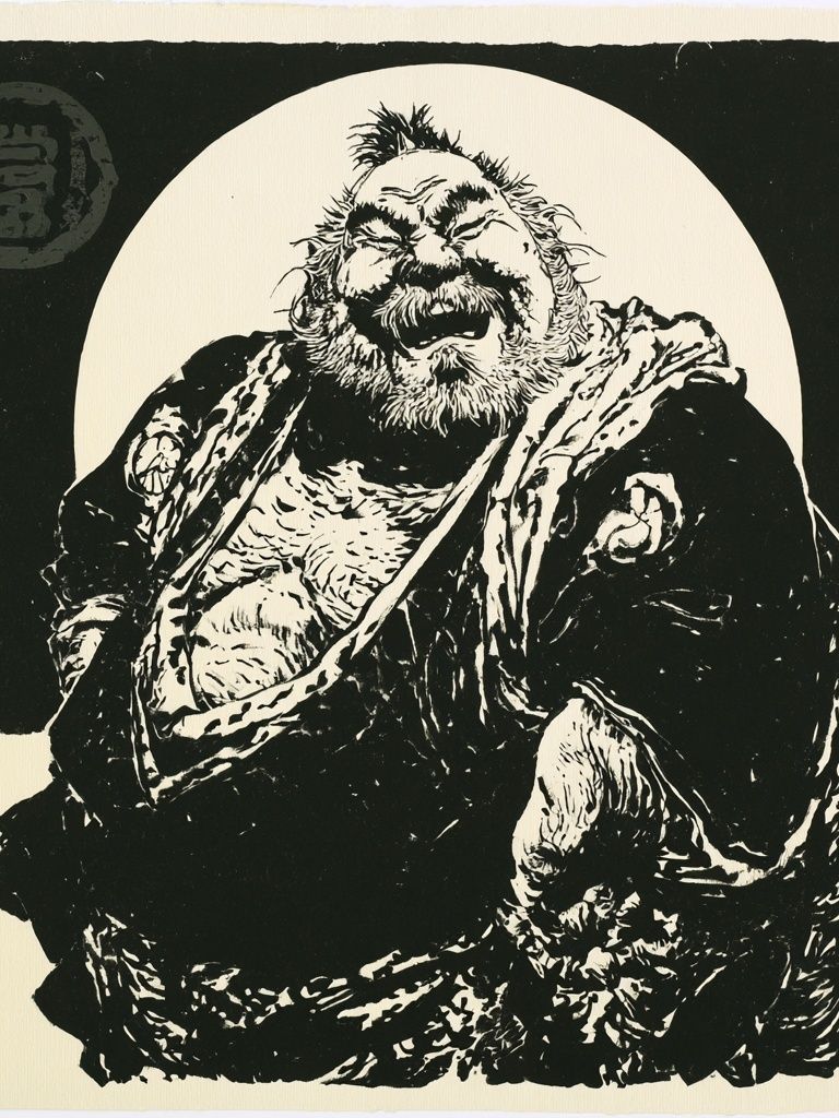 Laughing Buddha Ink Print. poster detail