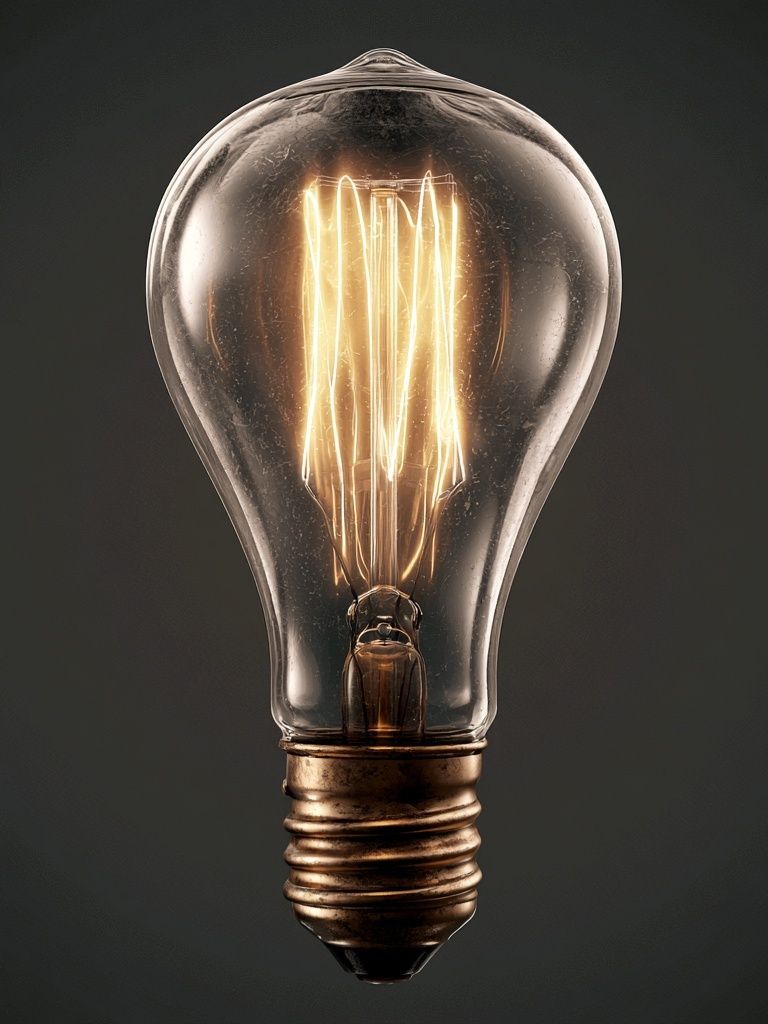 Glowing Light Bulb Photography Poster. poster — photography art