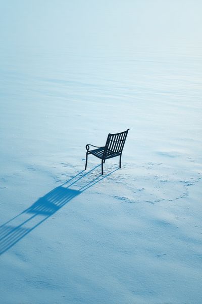 Lonely Chair in Snow — Photography Print. poster
