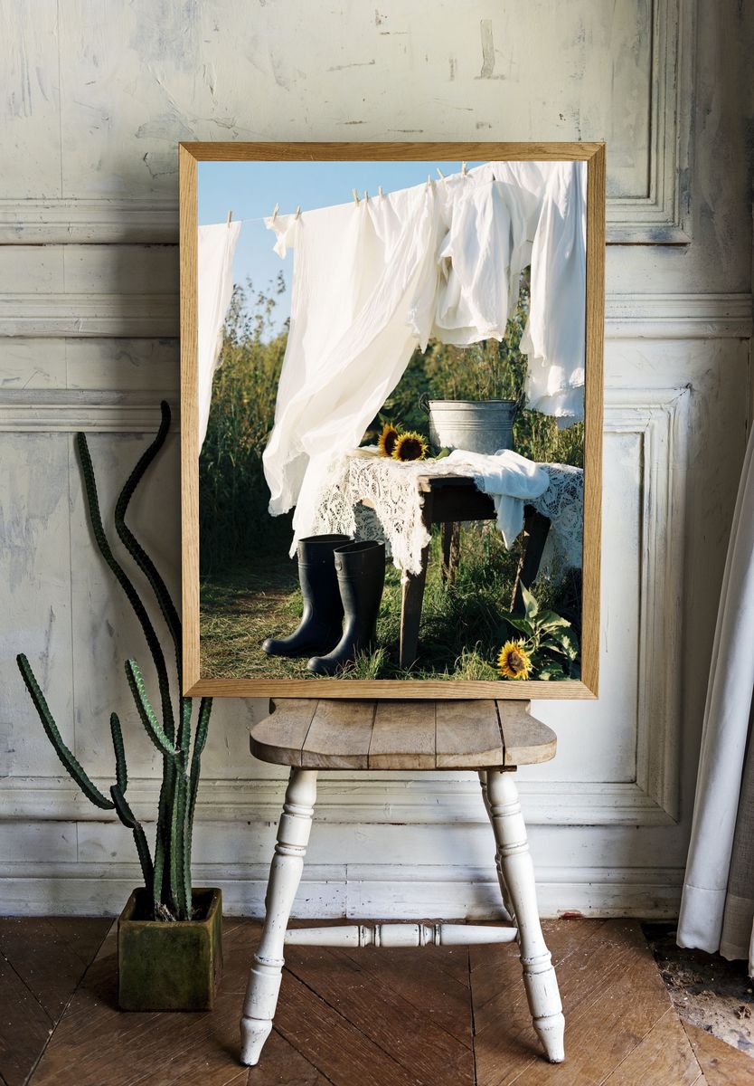Laundry Day — Vintage Print. — room view 1