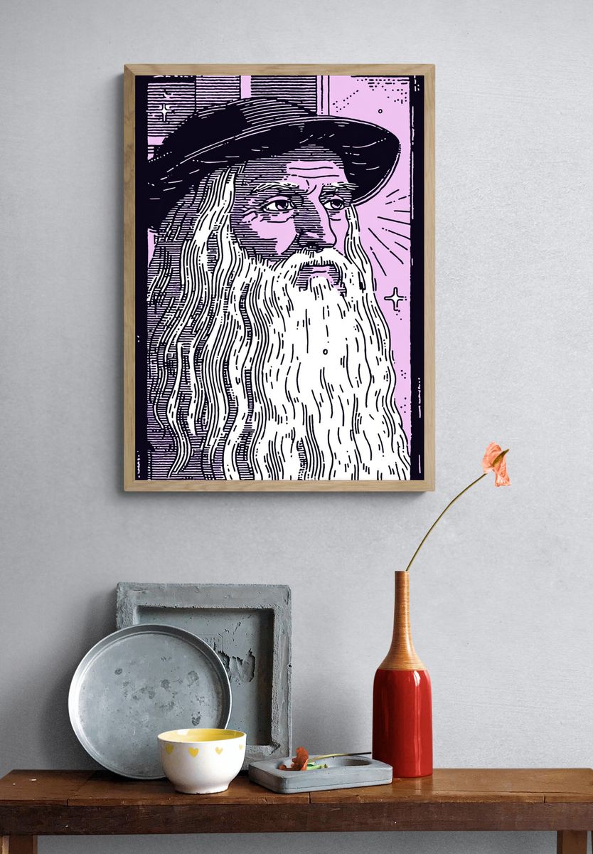 Leonardo da Vinci — Vintage Print. — room view 3