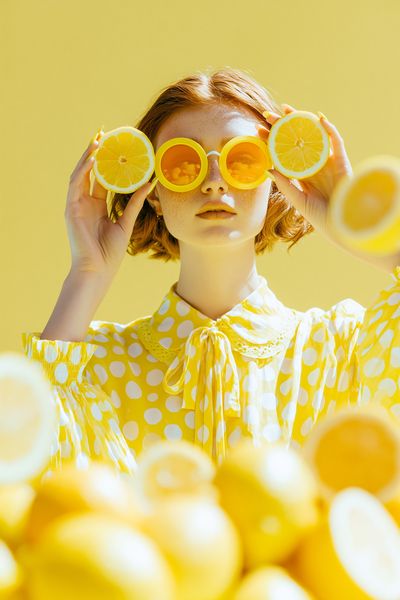 Lemon Portrait Photography Poster. poster