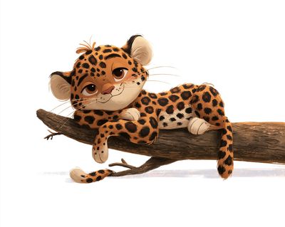 Leopard Cub Illustration Poster.
